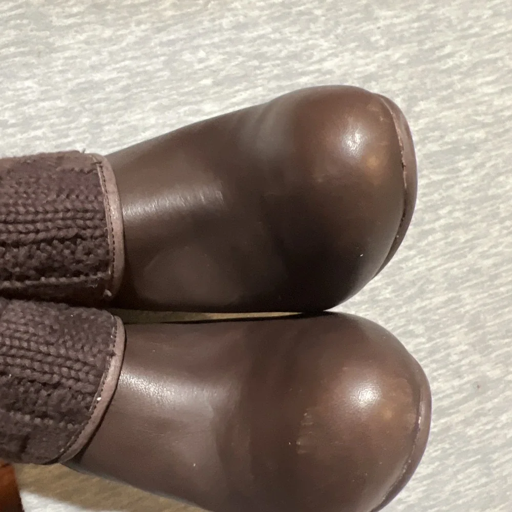 UGG Australia Dandylion Tres Cuff Block Heel Bootie Women 6.5 Leather Lambs Wool - Picture 9 of 15